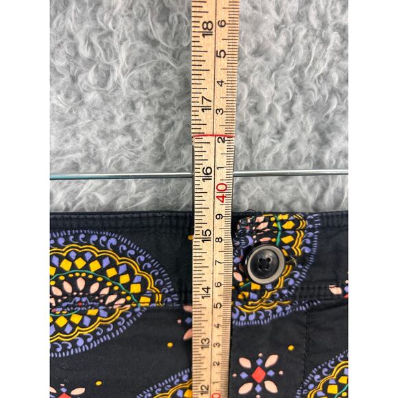 Maeve Anthropologie Black Printed Stretch Shorts Size 14  Boho Geometric Pattern - Picture 9 of 9